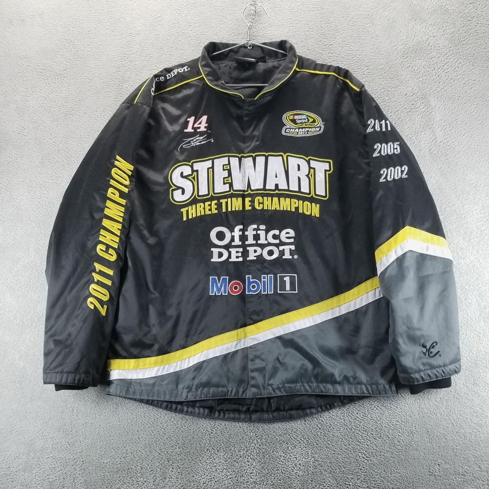 NASCAR Jacket Mens L Black Tony Stewart Chase Racing Champion 2011 Cup‎ Series